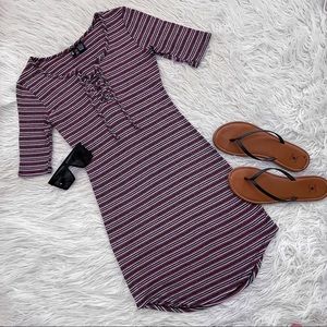 Ultra Flirt Striped Bodycon Dress
